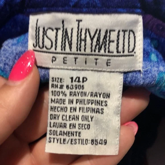 Just in Thyme Ltd vintage blue ocean themed dress size 14P - Picture 11 of 11